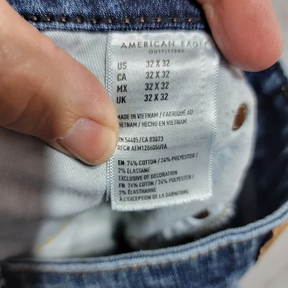 American Eagle AEO Men's Next Level Airflex Slim Blue Denim Jeans Size 32 X 32. - Picture 9 of 10